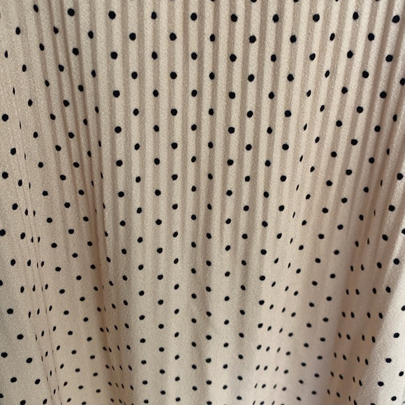 Andrianna Papell Pink with Black Polk Dot Ruffle Sleeve & Neck Short Sleeve Top - Picture 3 of 6